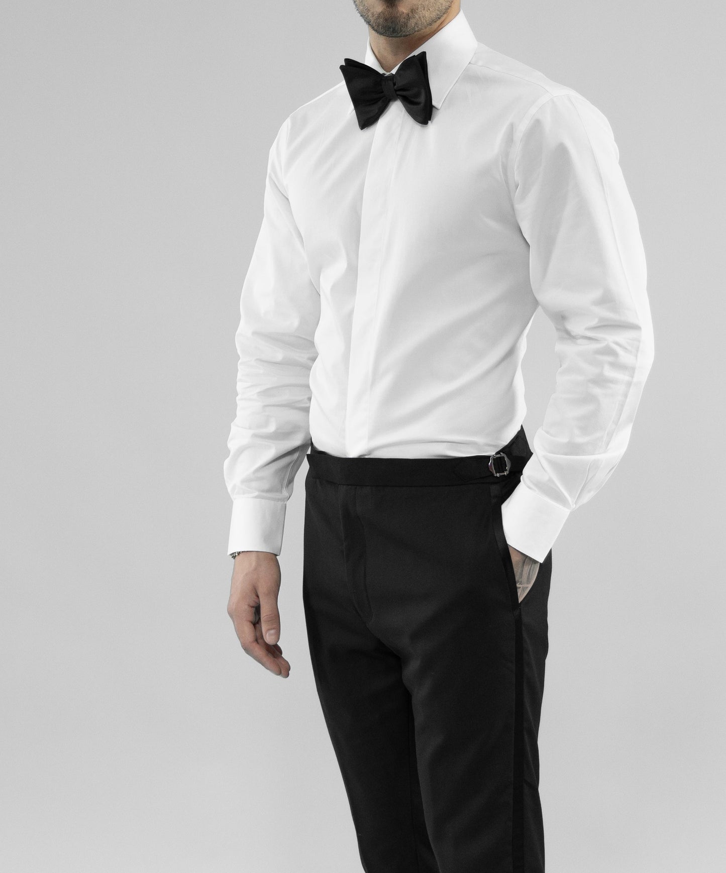 mens white tuxedo shirt