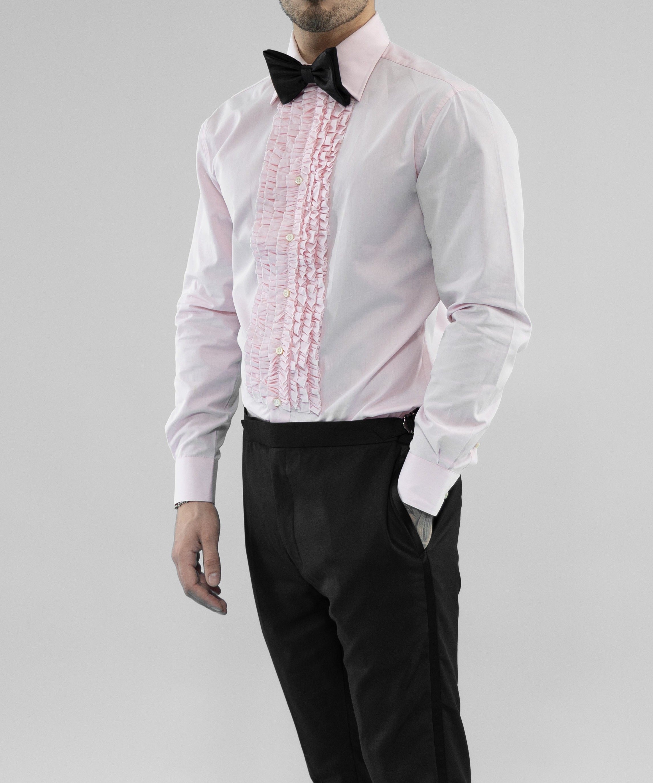 Pink store tuxedo shirt